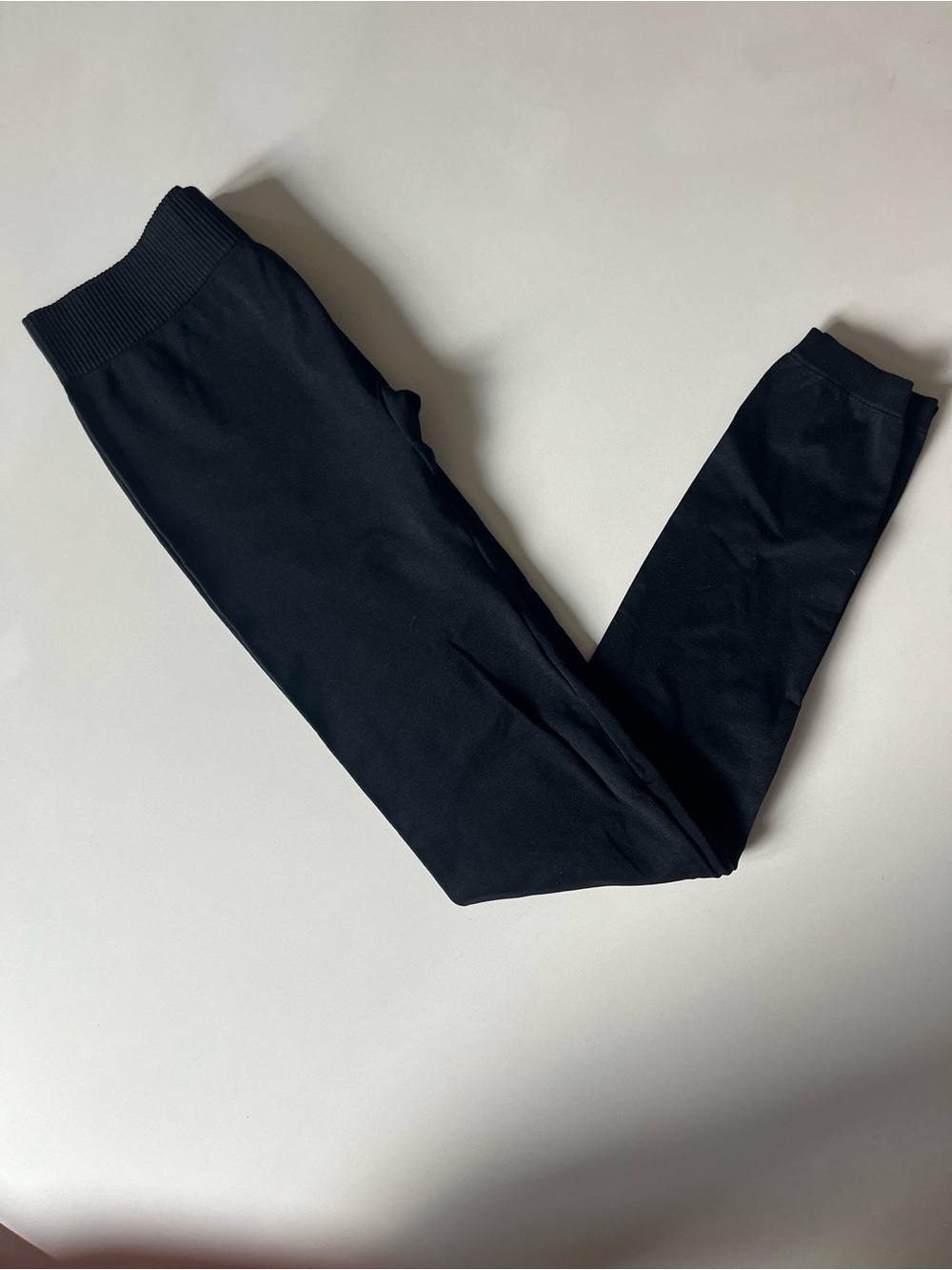 Connection 18 Black Nylon Stretch Leggings, Size Medium